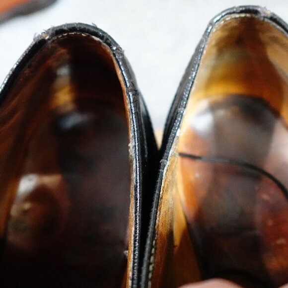 Florsheim Imperial 9 Black Long Wing Shell Cordovan Vintage - Picture 10 of 14